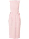 Erdem Floral Applique Pencil Midi Dress In Pink
