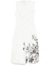 Erdem Floral Print Midi Dress In White
