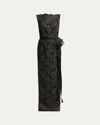 Erdem Sleeveless Pencil Embroidered Gown In Black  Gold