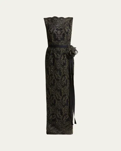 ERDEM SLEEVELESS PENCIL EMBROIDERED GOWN