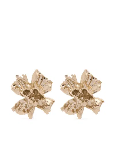 Erdem Small Carnation Earrings In Gold
