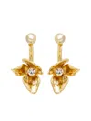 Erdem Small Flower Half Ring Earrings In Gold