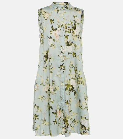 Erdem Vacation Soleil Sleeveless Cotton Dress In Magnolia Garden Mint
