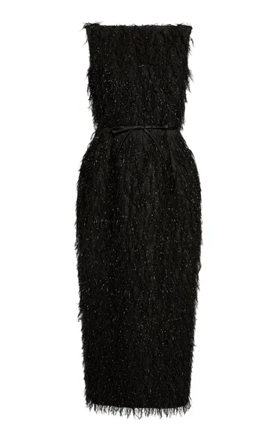 Erdem Spike-sequined Pencil Midi Dress In Black