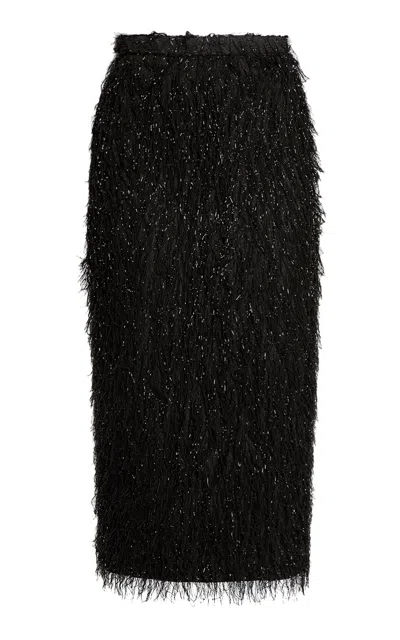 Erdem Spike-sequined Pencil Midi Skirt In Black