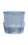 Erdem Spike-sequined Top In Light Blue