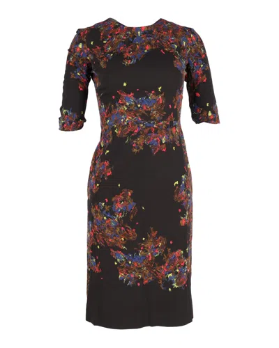 Erdem Splattered Print Dress In Multicolor Cotton