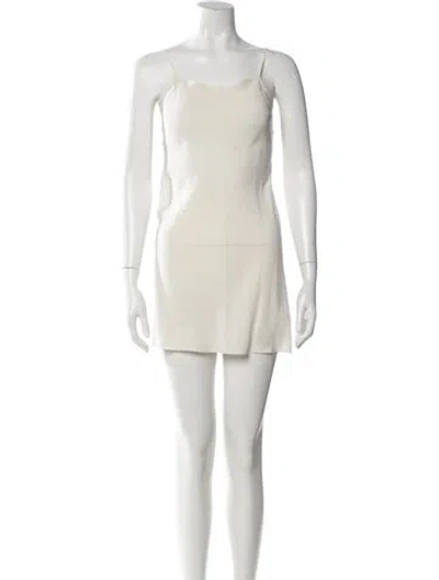 Pre-owned Erdem Square Neckline Mini Dress In Neutral