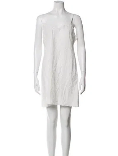 Pre-owned Erdem Square Neckline Mini Dress In White