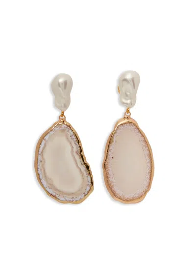 Erdem Stone Drop Earrings In Gold