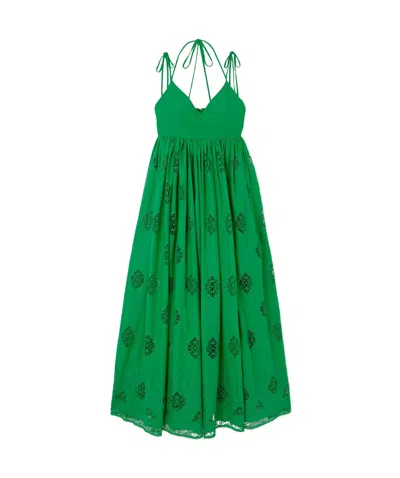 Erdem Strap-up Dress In Green