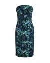 Erdem Strapless Tree-print Midi Dress In Multicolor Viscose In Multi