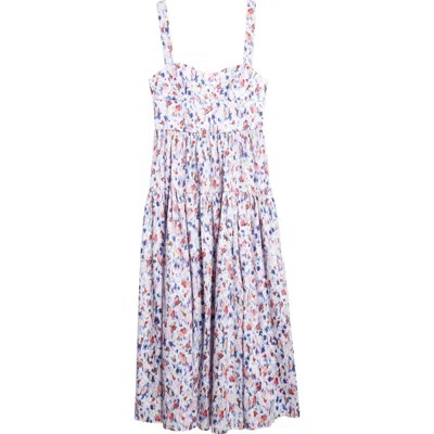 Erdem Strappy Fit & Flare Cotton Poplin Midi Dress