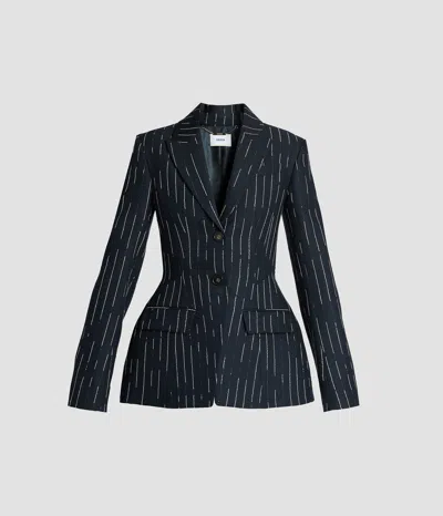 Erdem Stripe Tailoring Fitted Blazer In Blue