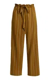 Erdem Striped Drawstring Wide-leg Pants In Brown