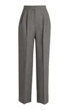 Erdem Striped Wool Pants In Grey