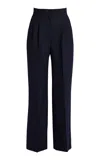 Erdem Striped Wool Pants In Navy
