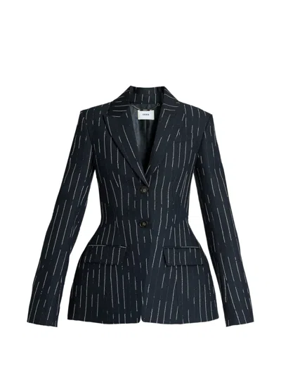 Erdem Stripe-pattern Fitted Blazer In Blue