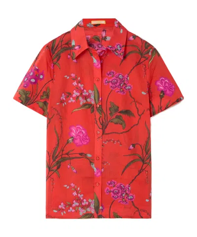 Erdem Swinbrook Printed Shirt In Red