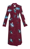 Erdem Tailored Coat In Burgundy