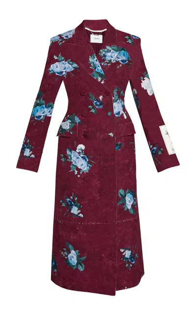 Erdem Tailored Coat In Burgundy