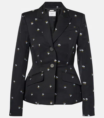 Erdem Floral-jacquard Tailored Blazer In Black
