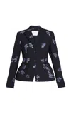 Erdem Tailored Wool-blend Blazer In Blue