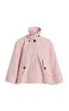 Erdem Textured Cotton-blend Cropped Trench Jacket In Pink