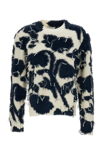 Erdem Textured Floral Knit Jumper With Cropped Silhouette And Cutaway Side Split In Metallic