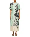 Erdem Crinkled Satin Midi Dress In Green