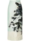 Erdem Floral Crinkle-effect Pencil Midi Skirt In Multi