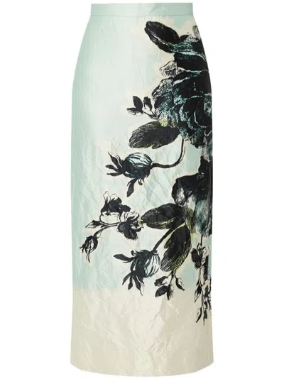 ERDEM TEXTURED SATIN SKIRT