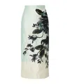 Erdem Floral Crinkle-effect Pencil Midi Skirt In White