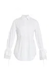 Erdem Tie-detailed Cotton Shirt In White
