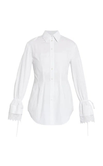 Erdem Tie-detailed Cotton Shirt In White