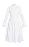 Erdem Tie-waist Cotton Midi Dress In White