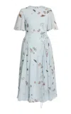 Erdem Tie-waist Silk Midi Dress In Blue