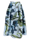 Erdem Tulip-print Midi Skirt In Blue
