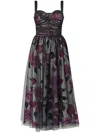 ERDEM TULLE-OVERLAY MIDI DRESS