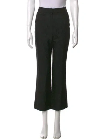 Pre-owned Erdem Tweed Pattern Wide Leg Pants In Black