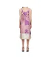 Erdem Womens Graphic-print Ribbon-strap Woven Midi Dress Carnation Cyanotype Rose