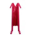 Erdem V-neck Shoulder-hanging Detail Dress In Red