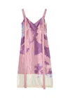 Erdem Womens Graphic-print Ribbon-strap Woven Midi Dress Carnation Cyanotype Rose In Multicoloured 1