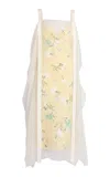 Erdem V-neck Slip Midi Dress In Yellow