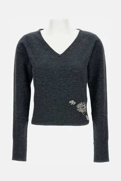 Erdem V Sweater In Gray