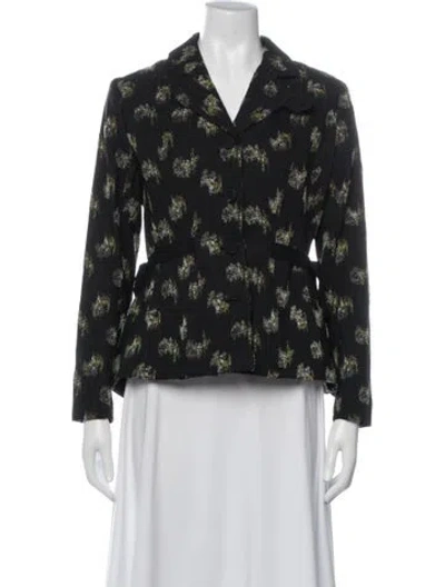 Pre-owned Erdem Vintage Floral Print Blazer In Black