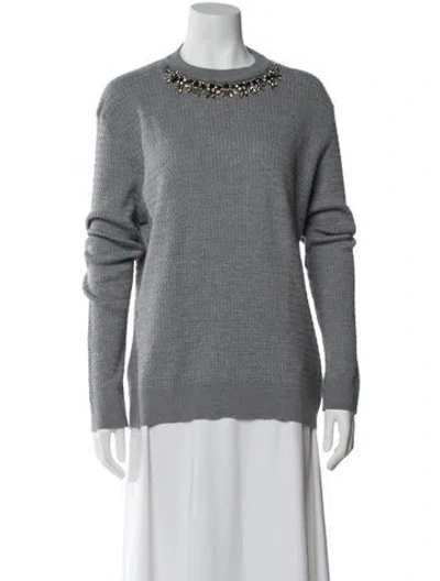 Pre-owned Erdem Virgin Wool Crew Neck Sweater In Gray