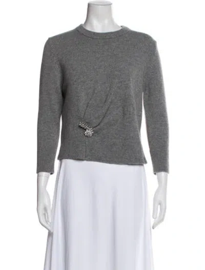 Pre-owned Erdem Virgin Wool Crew Neck Sweater W/ Tags In Gray