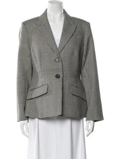 Pre-owned Erdem Virgin Wool Houndstooth Print Blazer In Multi