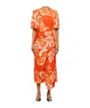 Erdem Draped Georgette Midi Dress In Red